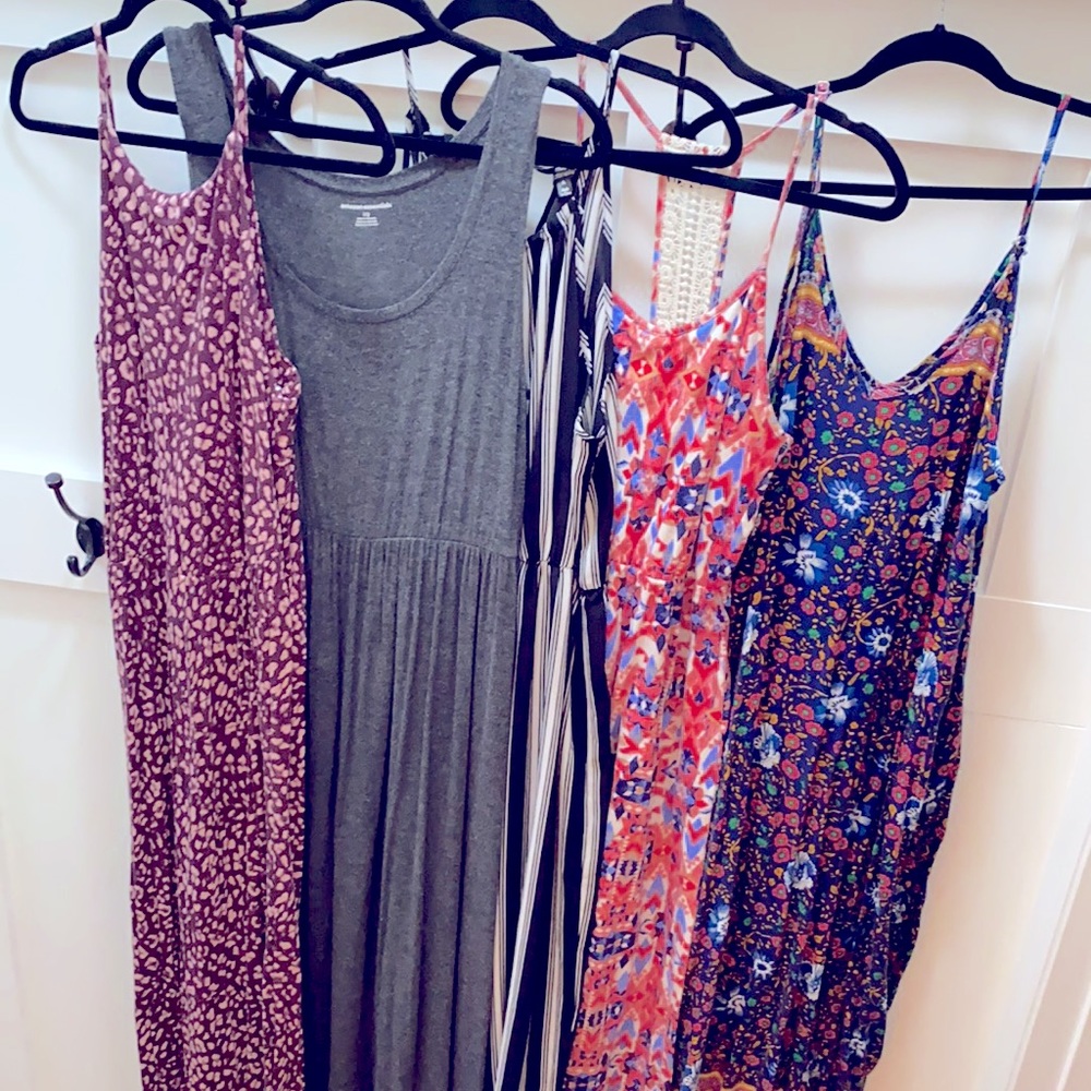 Lot of dresses sold together. Lot. Jumpsuit and dresses.
